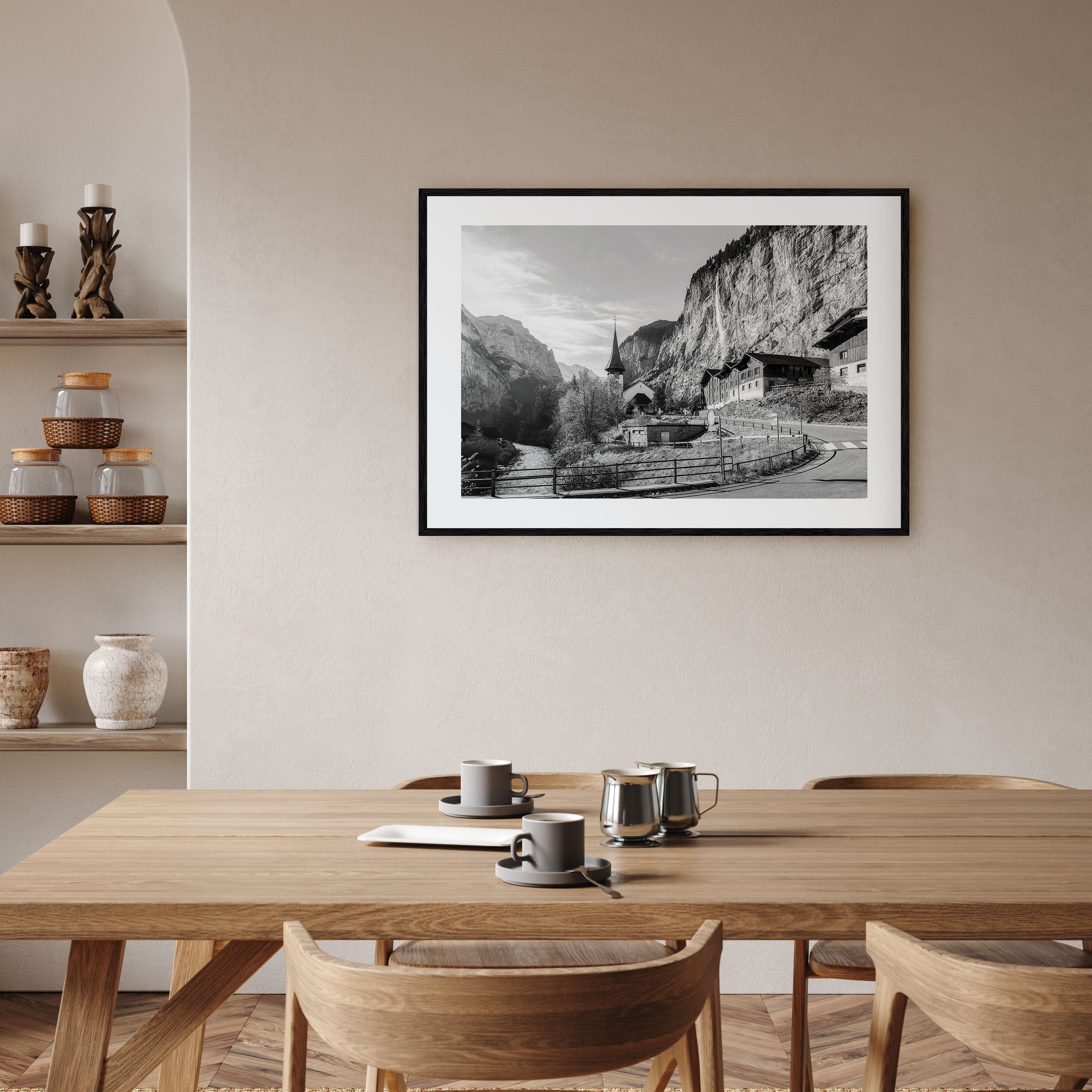 Lauterbrunnen Landscape B&W Poster