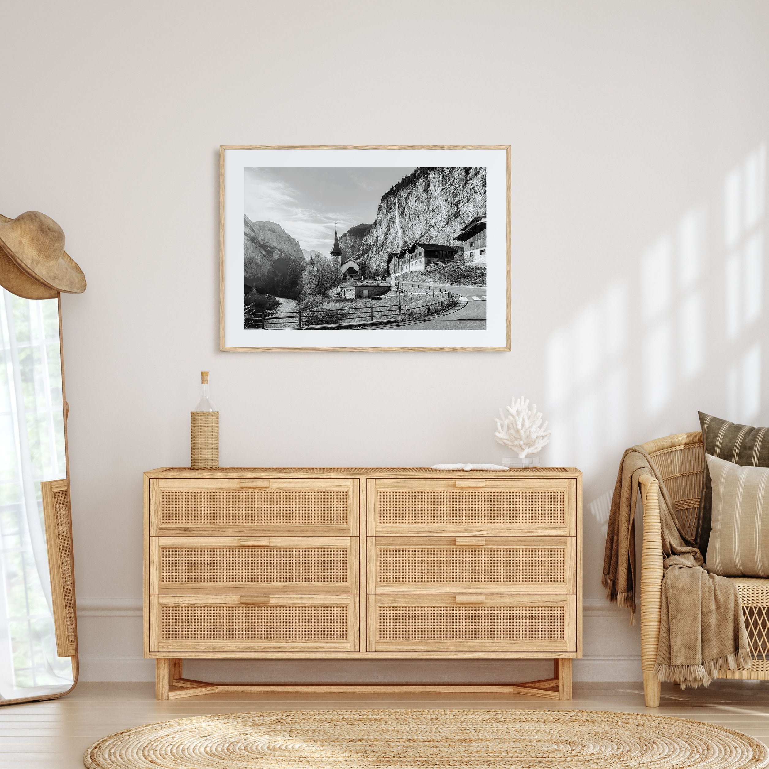Lauterbrunnen Landscape B&W Poster