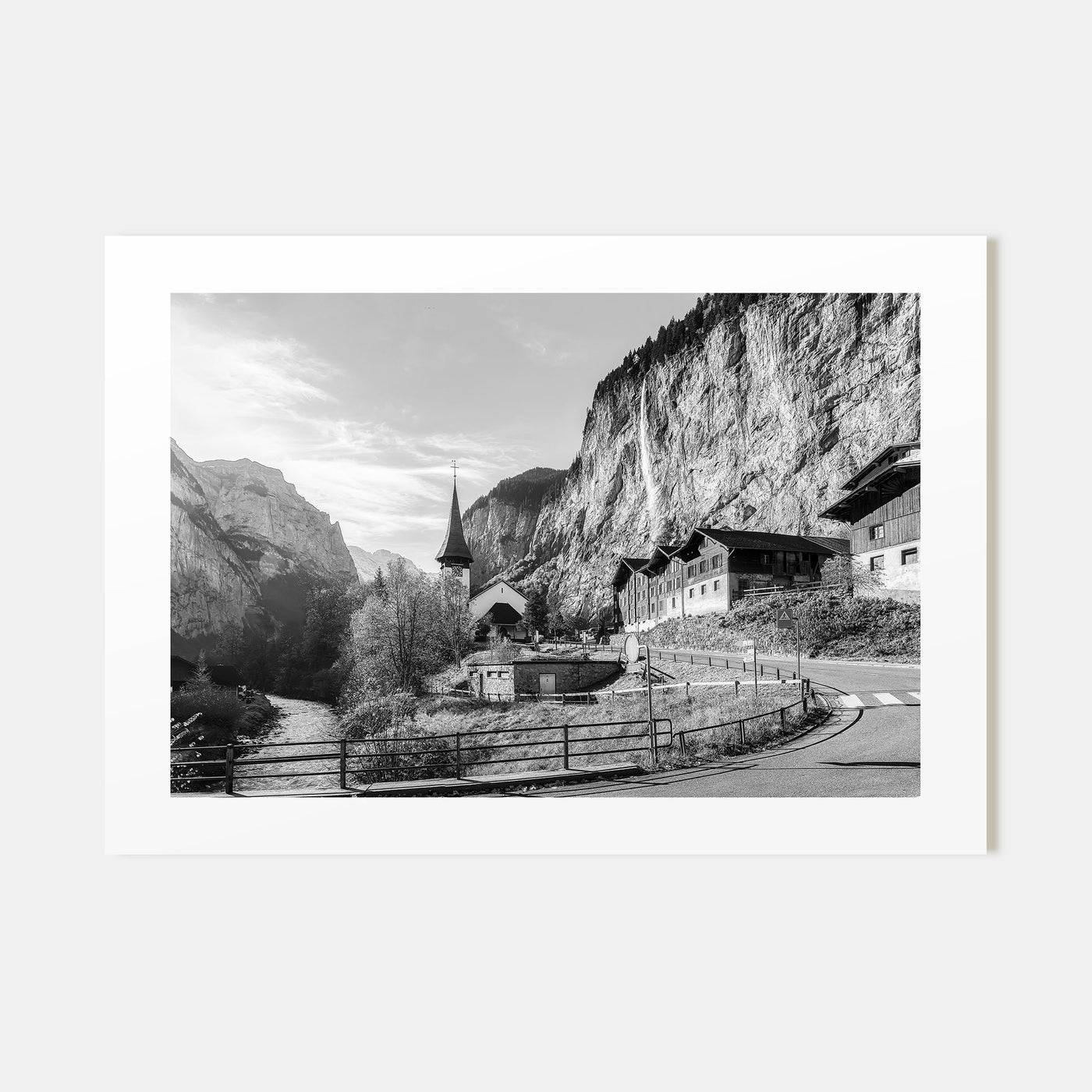 Lauterbrunnen Landscape B&W Poster