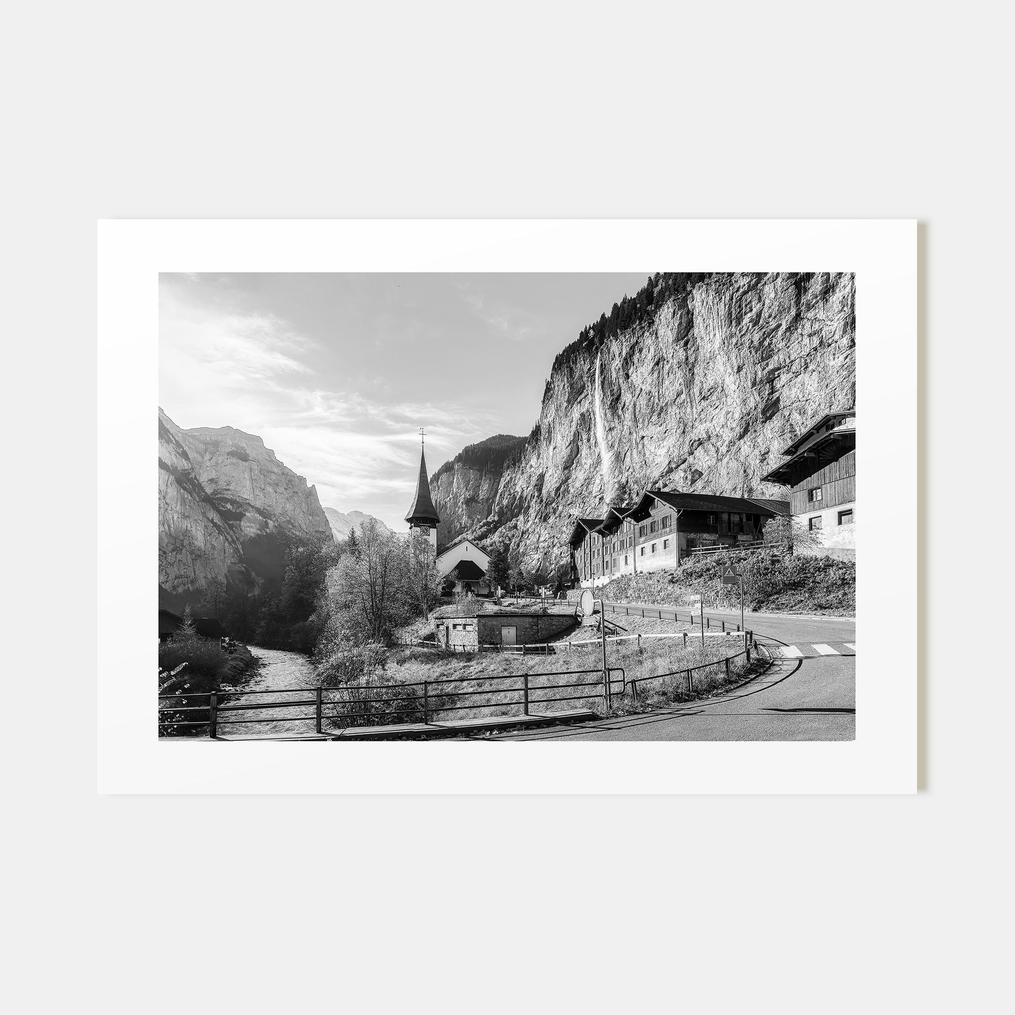 Lauterbrunnen Landscape B&W Poster