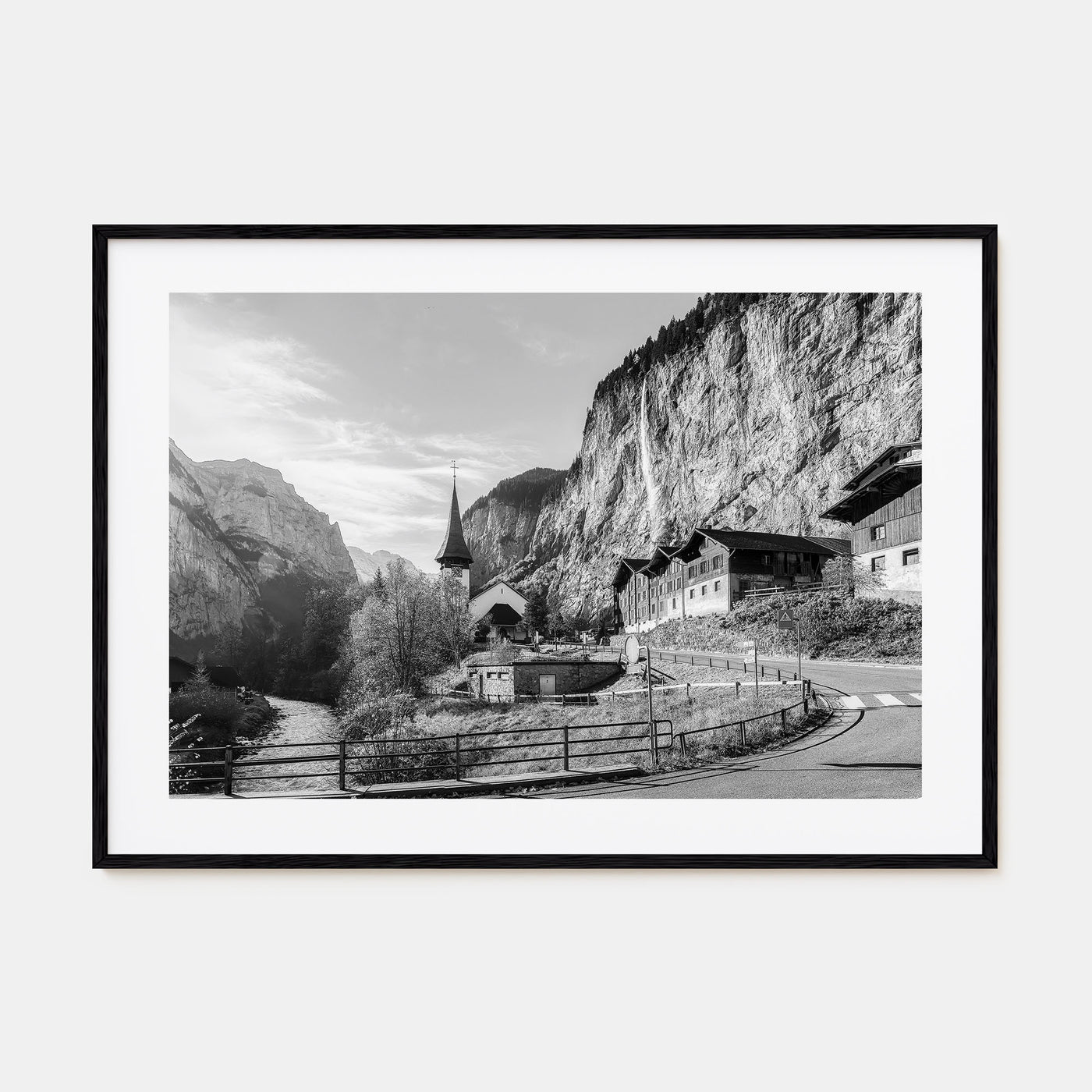 Lauterbrunnen Landscape B&W Poster