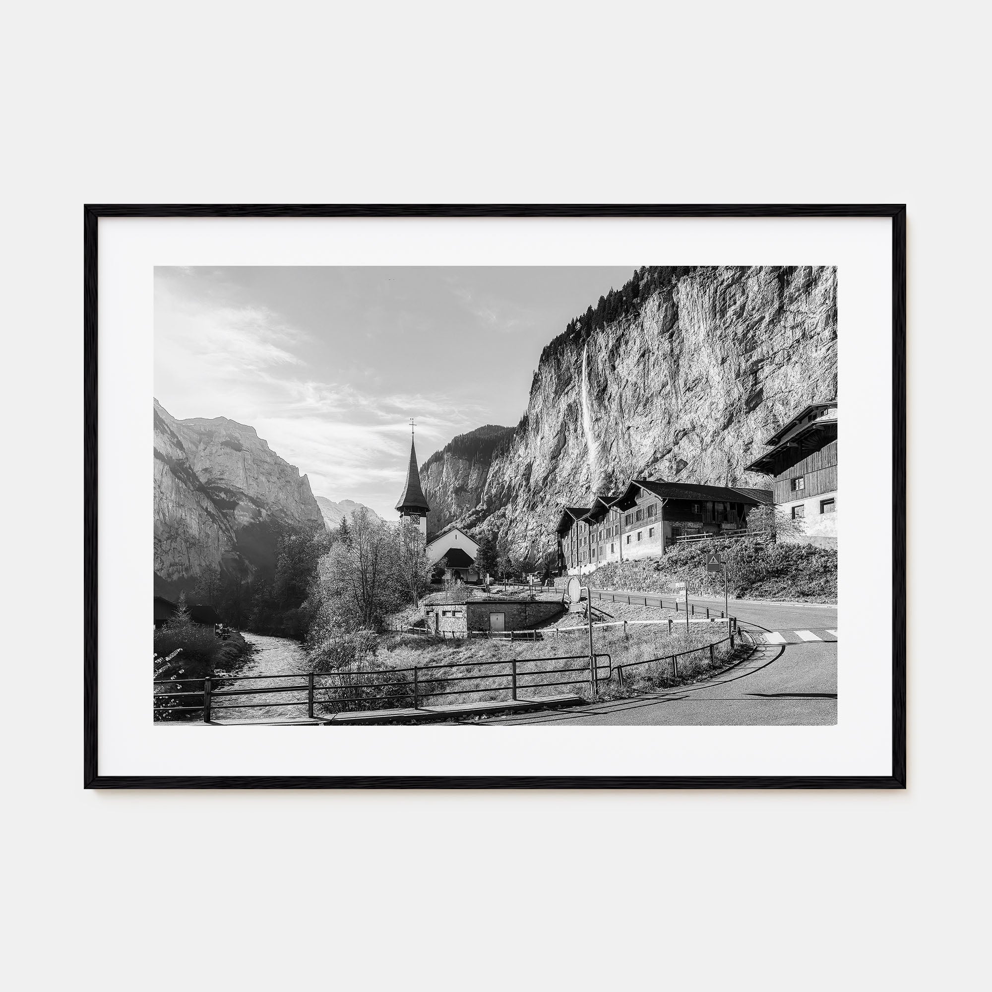 Lauterbrunnen Landscape B&W Poster