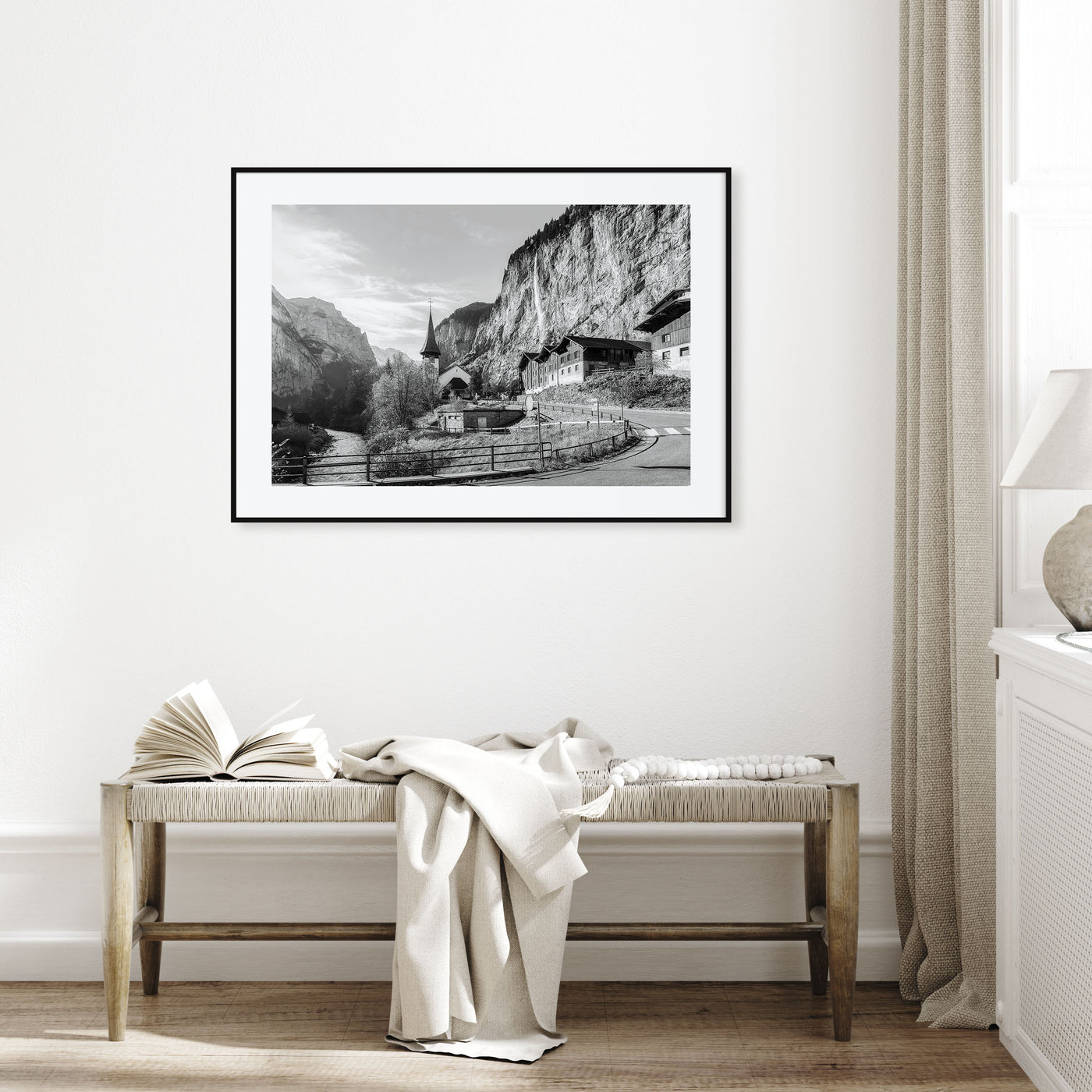 Lauterbrunnen Landscape B&W Poster