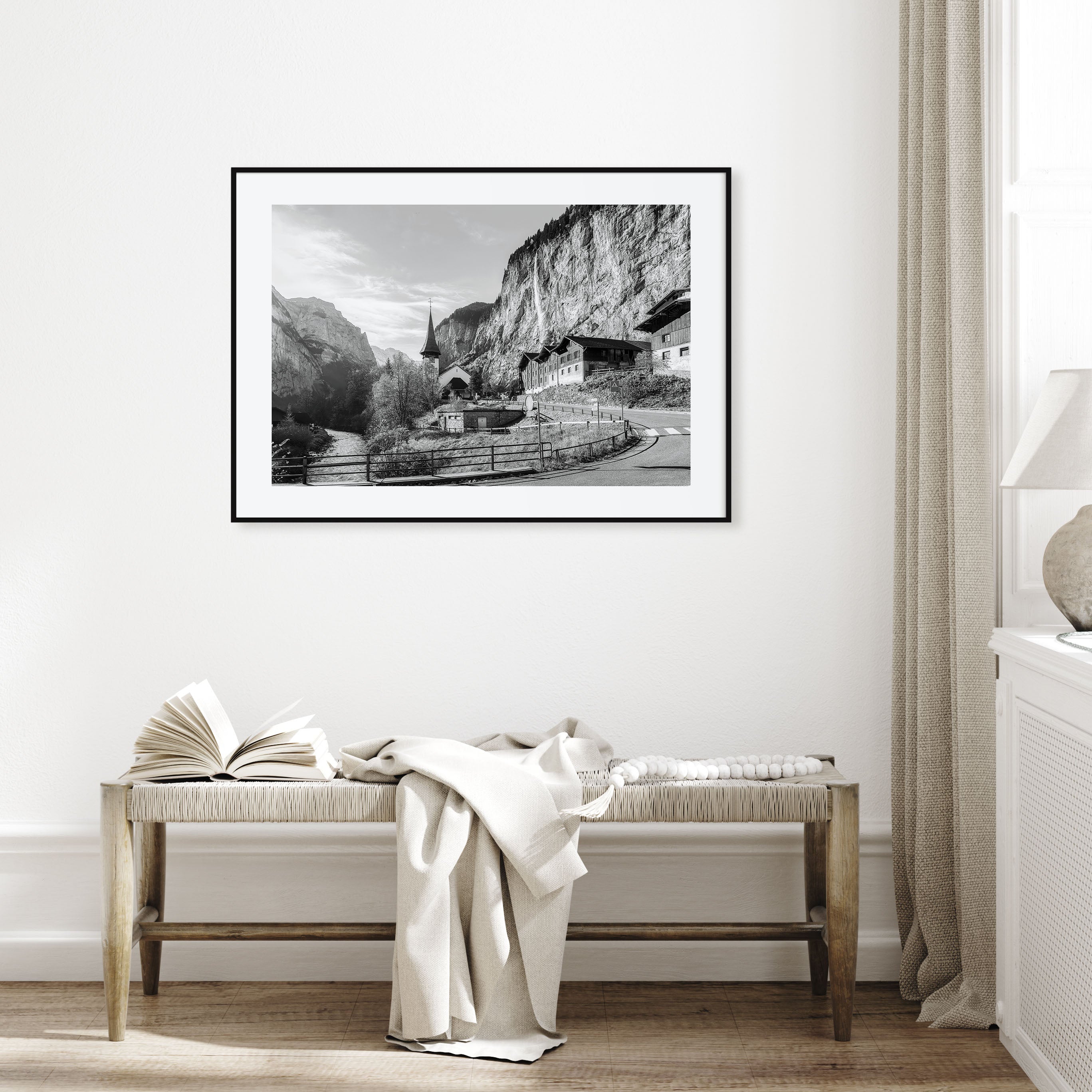 Lauterbrunnen Landscape B&W Poster