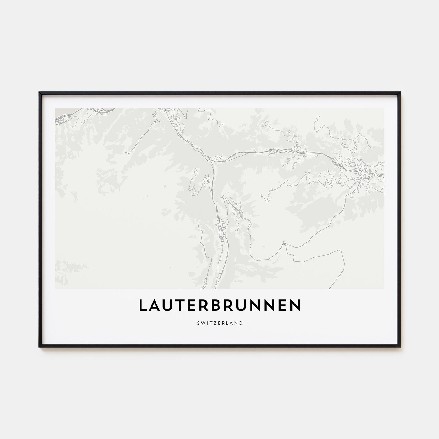 Lauterbrunnen Map Landscape Poster