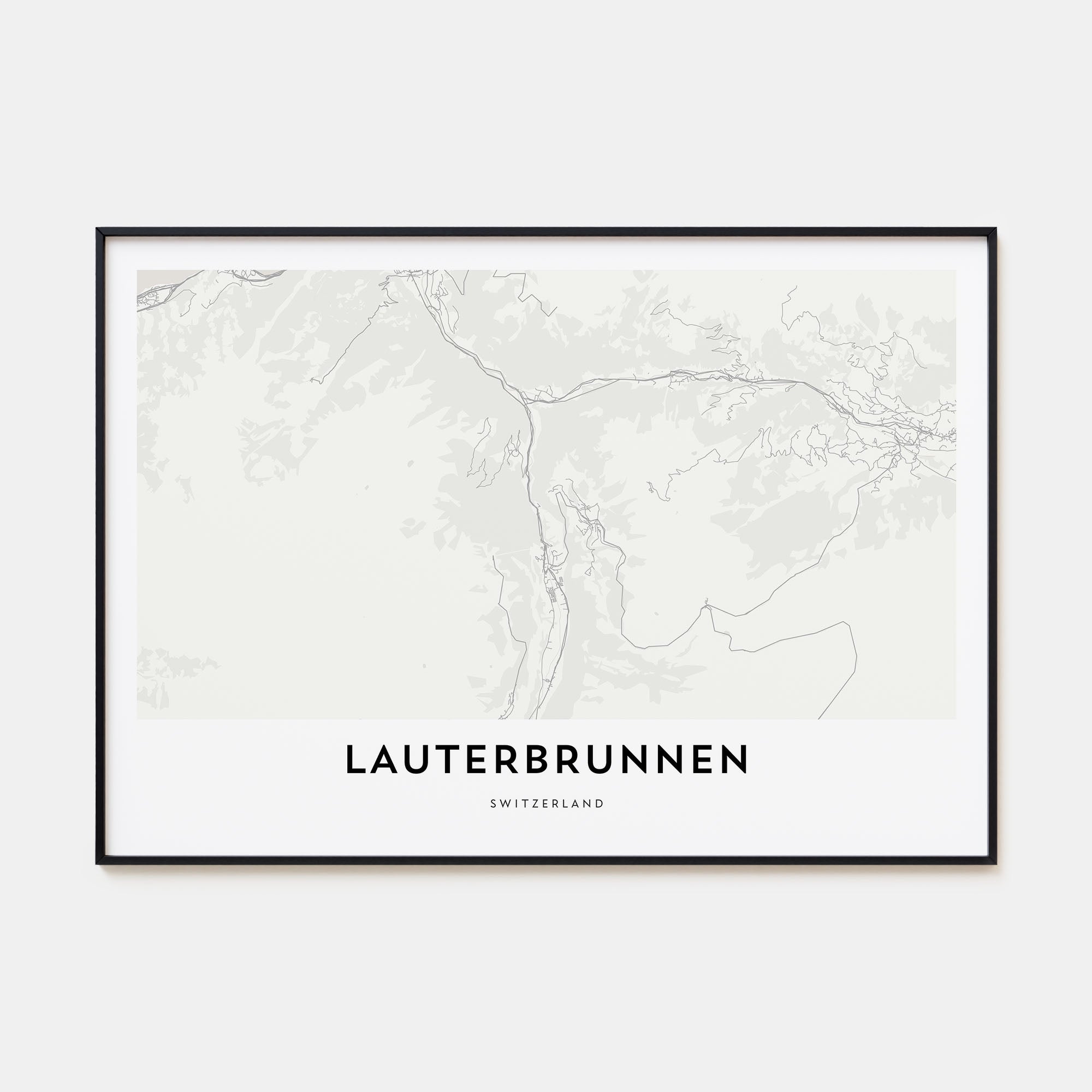 Lauterbrunnen Map Landscape Poster