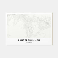 Lauterbrunnen Map Landscape Poster