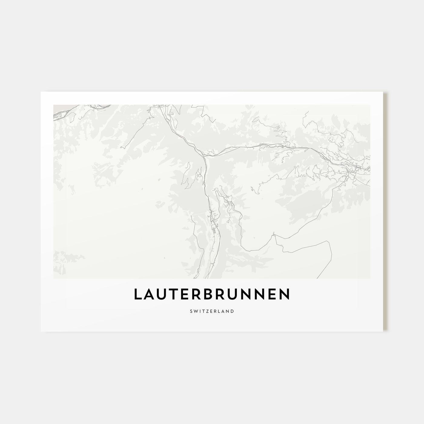 Lauterbrunnen Map Landscape Poster