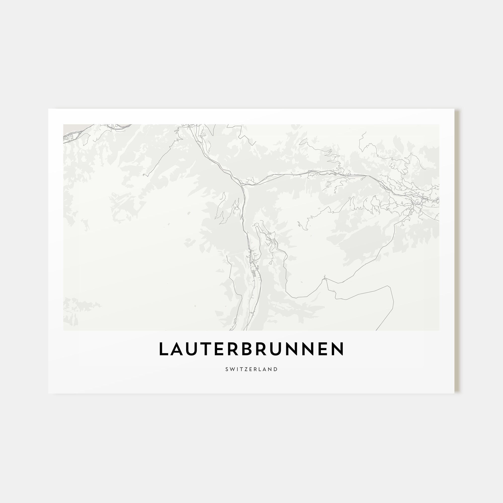 Lauterbrunnen Map Landscape Poster