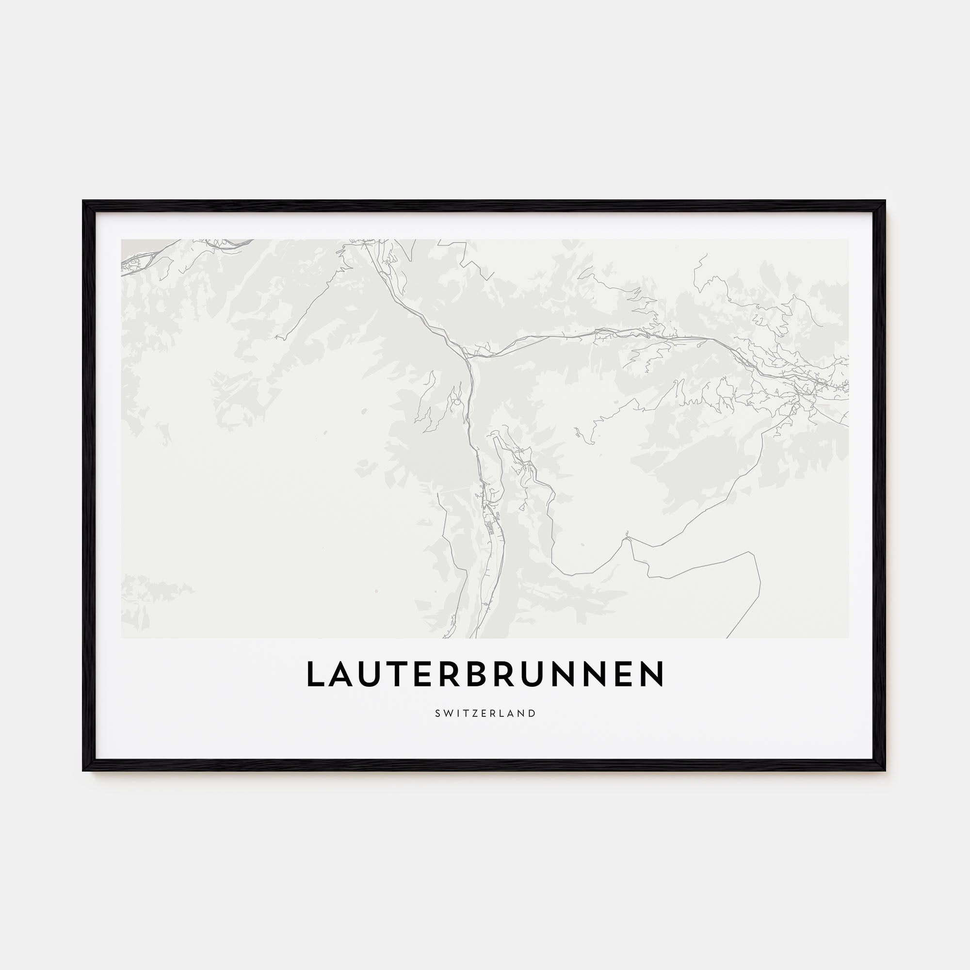 Lauterbrunnen Map Landscape Poster