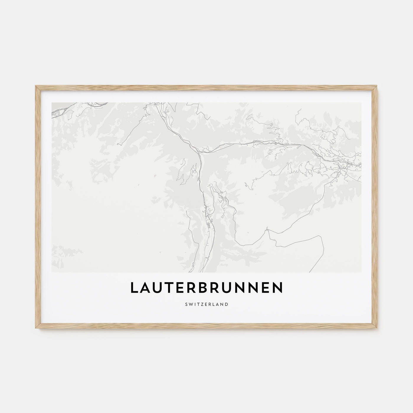 Lauterbrunnen Map Landscape Poster