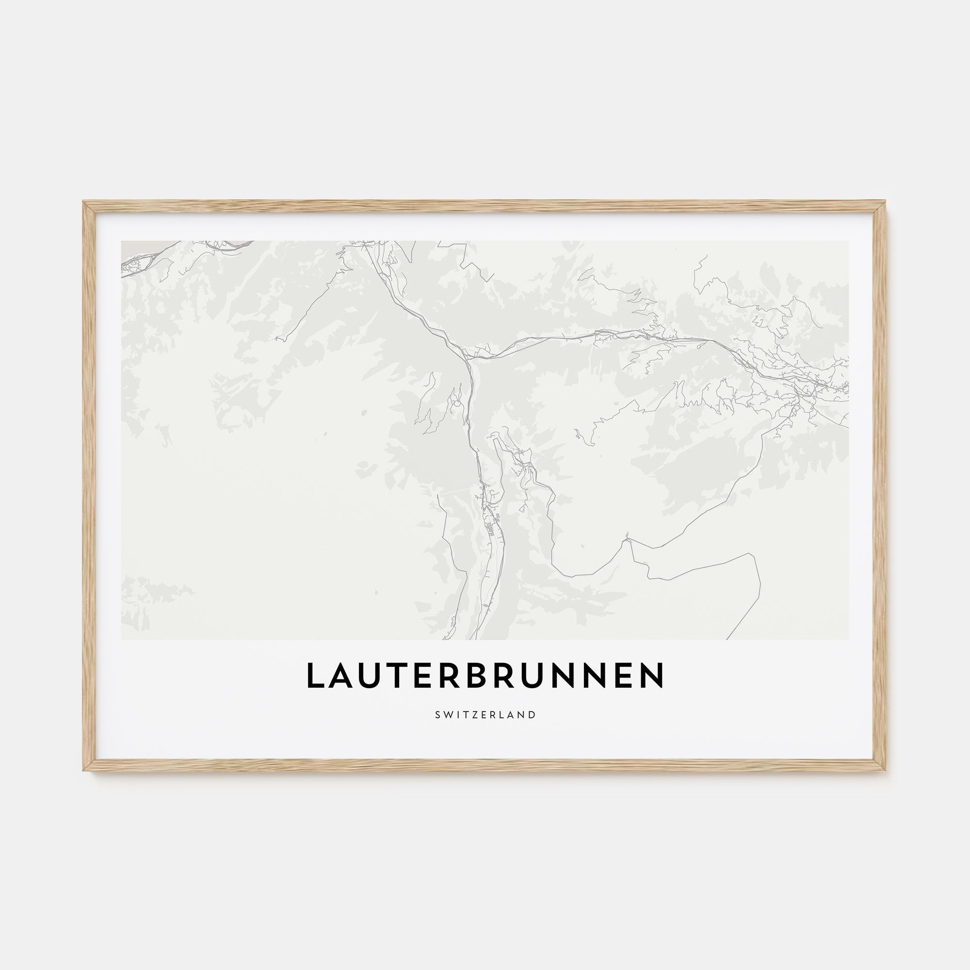 Lauterbrunnen Map Landscape Poster