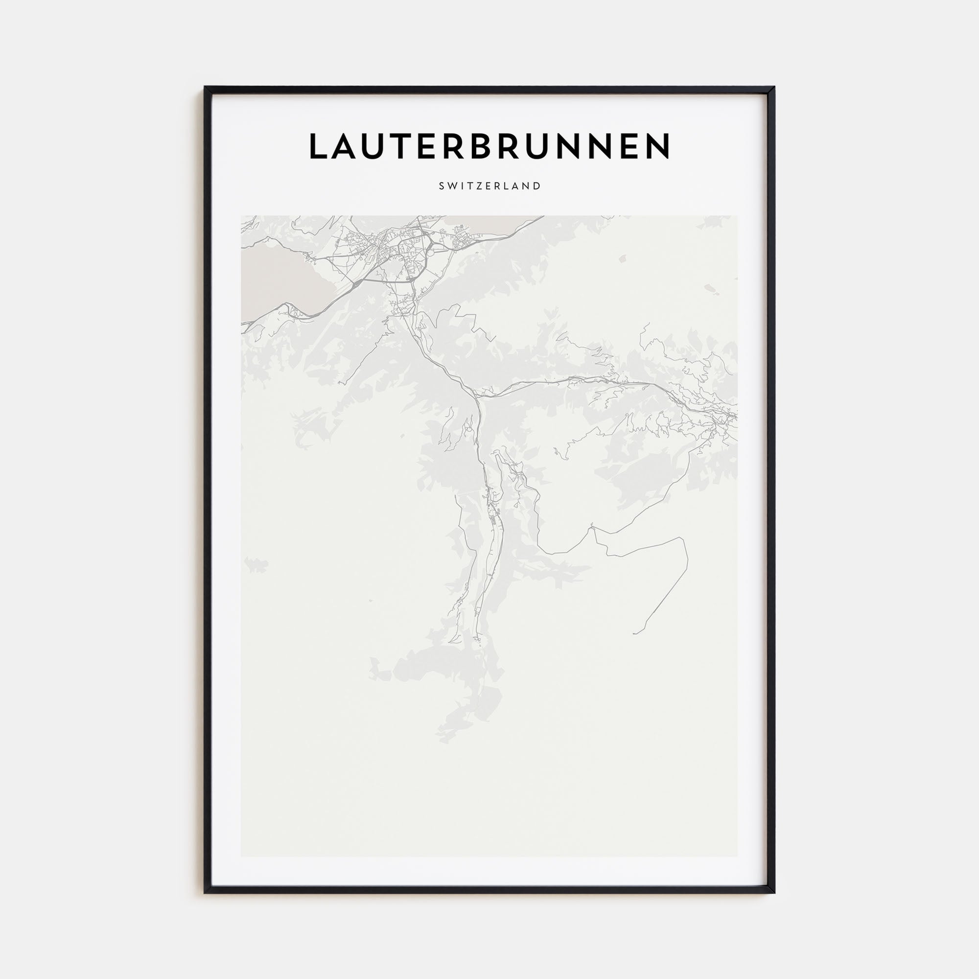 Lauterbrunnen Map Portrait Poster