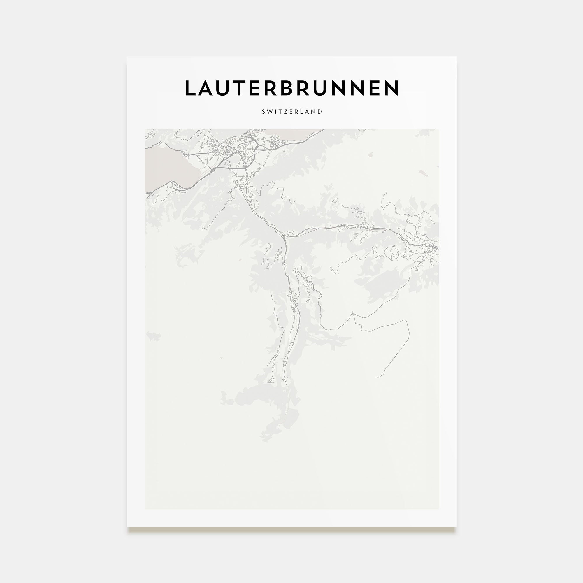 Lauterbrunnen Map Portrait Poster