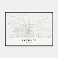 Lawrence, Kansas Map Landscape Poster