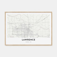 Lawrence, Kansas Map Landscape Poster