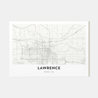 Lawrence, Kansas Map Landscape Poster