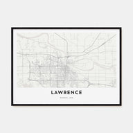 Lawrence, Kansas Map Landscape Poster