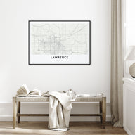 Lawrence, Kansas Map Landscape Poster