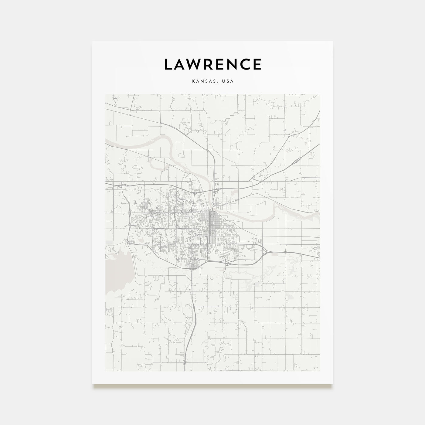Lawrence, Kansas Map Portrait Poster