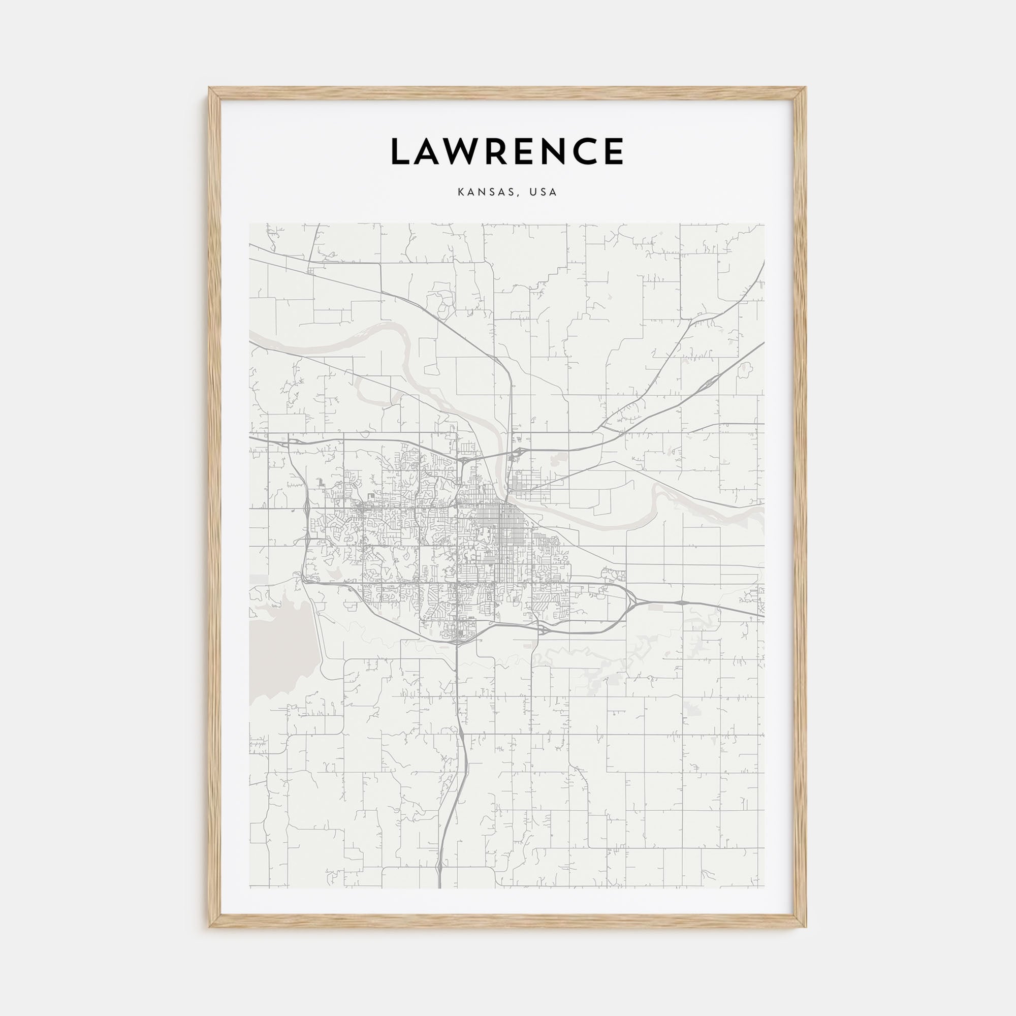 Lawrence, Kansas Map Portrait Poster