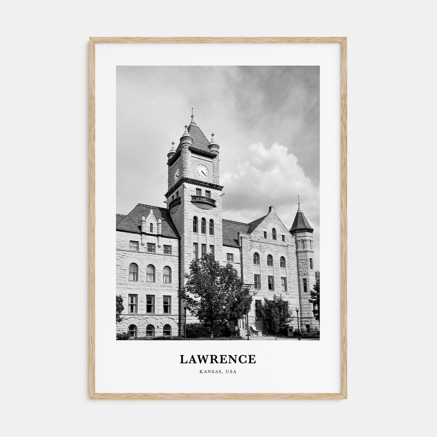 Lawrence, Kansas Portrait B&W Poster