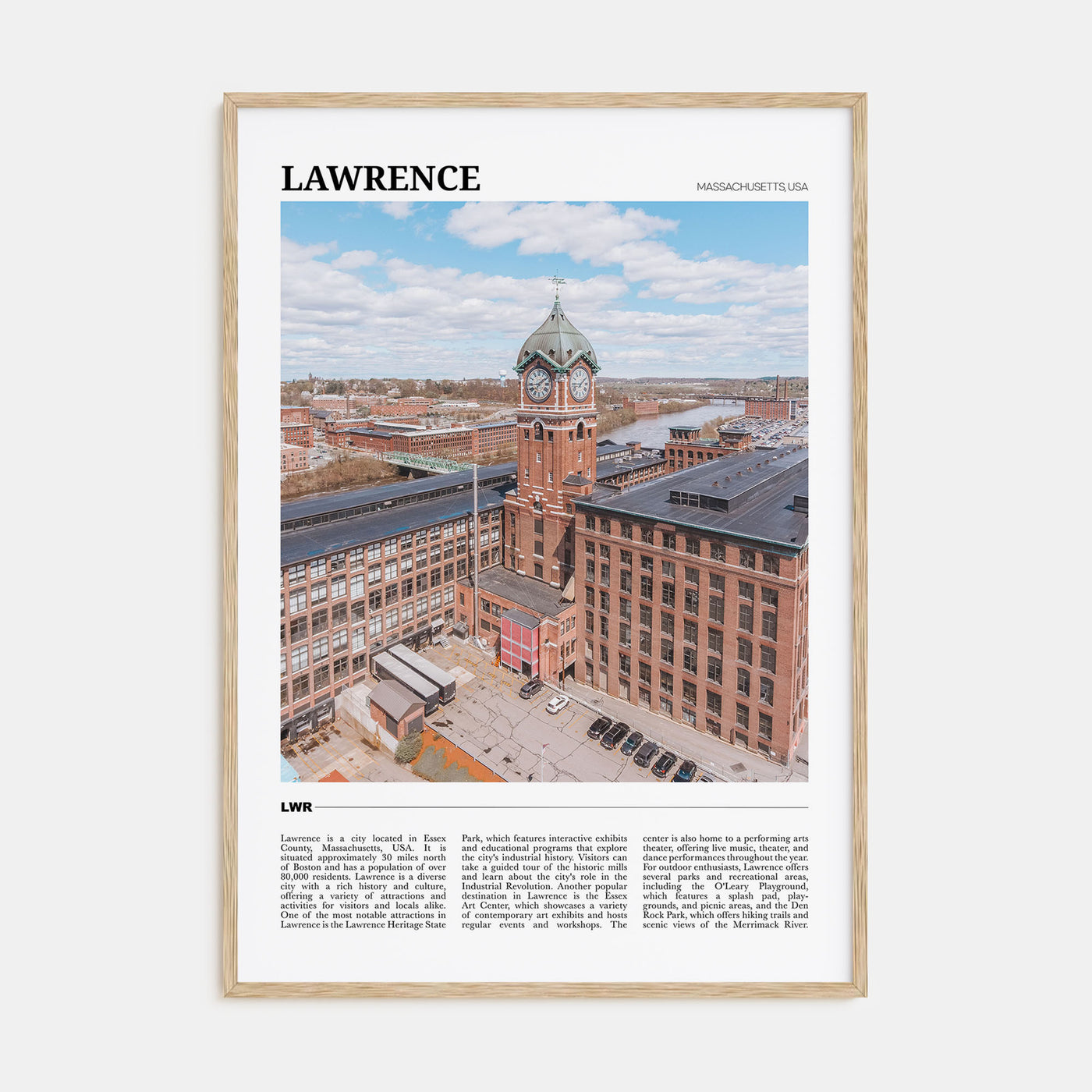 Lawrence, Massachusetts Travel Color Poster