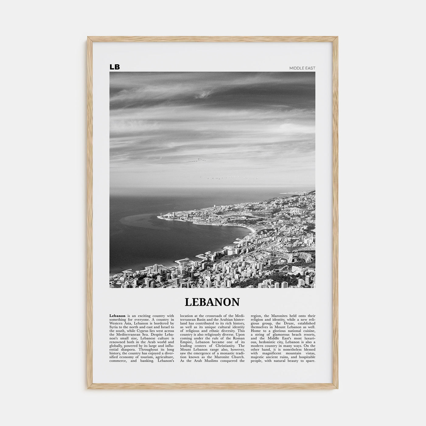 Lebanon Travel B&W No 1 Poster
