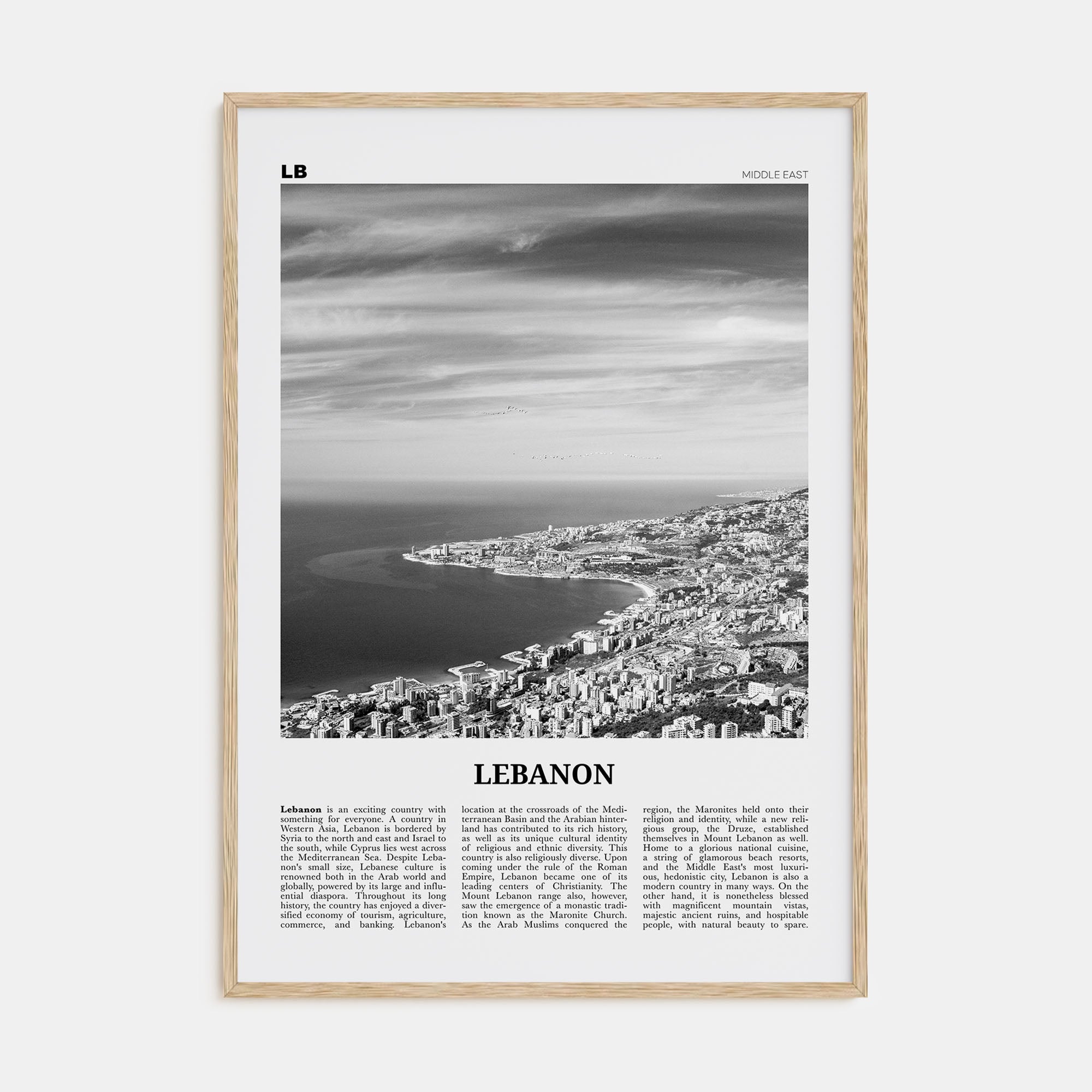 Lebanon Travel B&W No 1 Poster