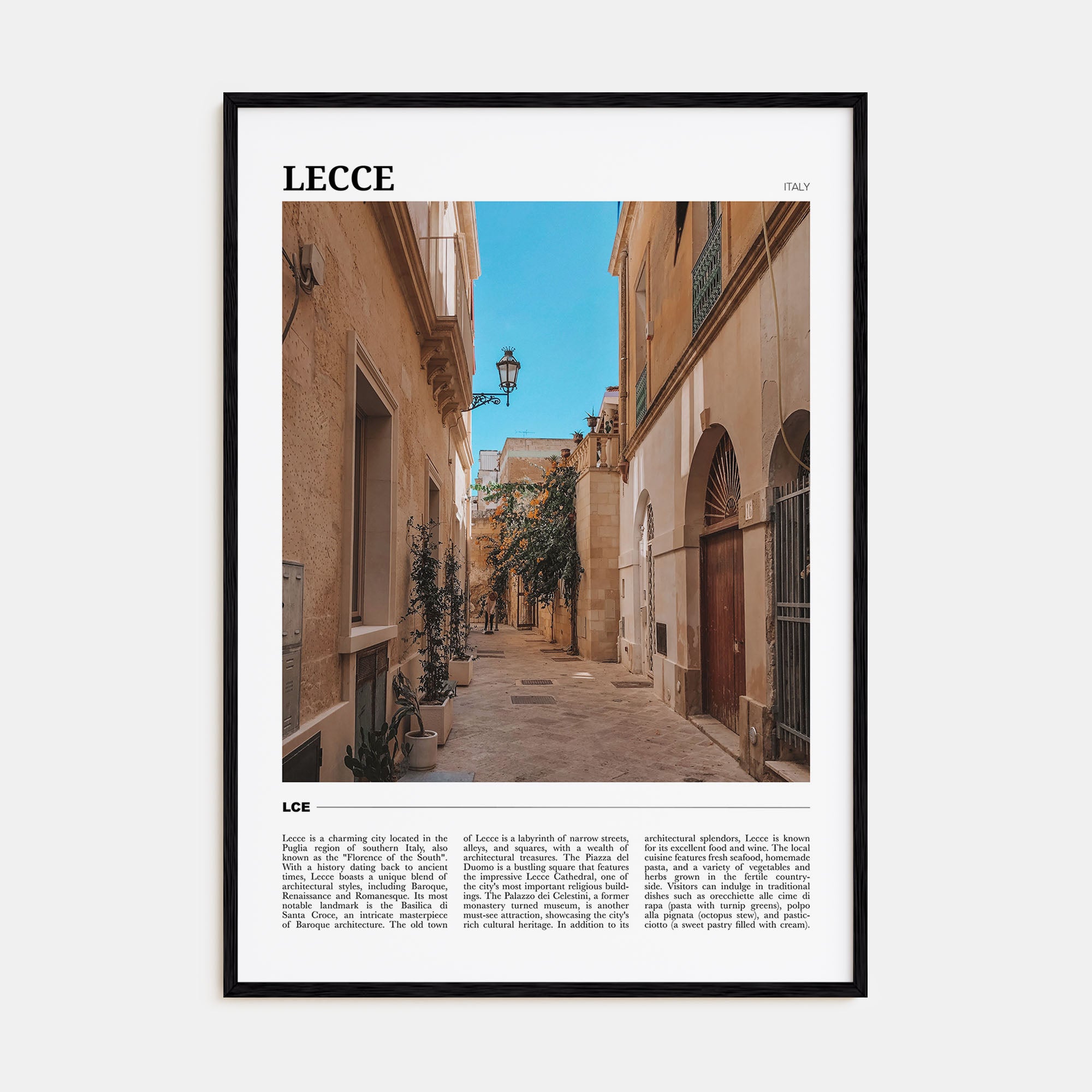 Lecce Travel Color Poster