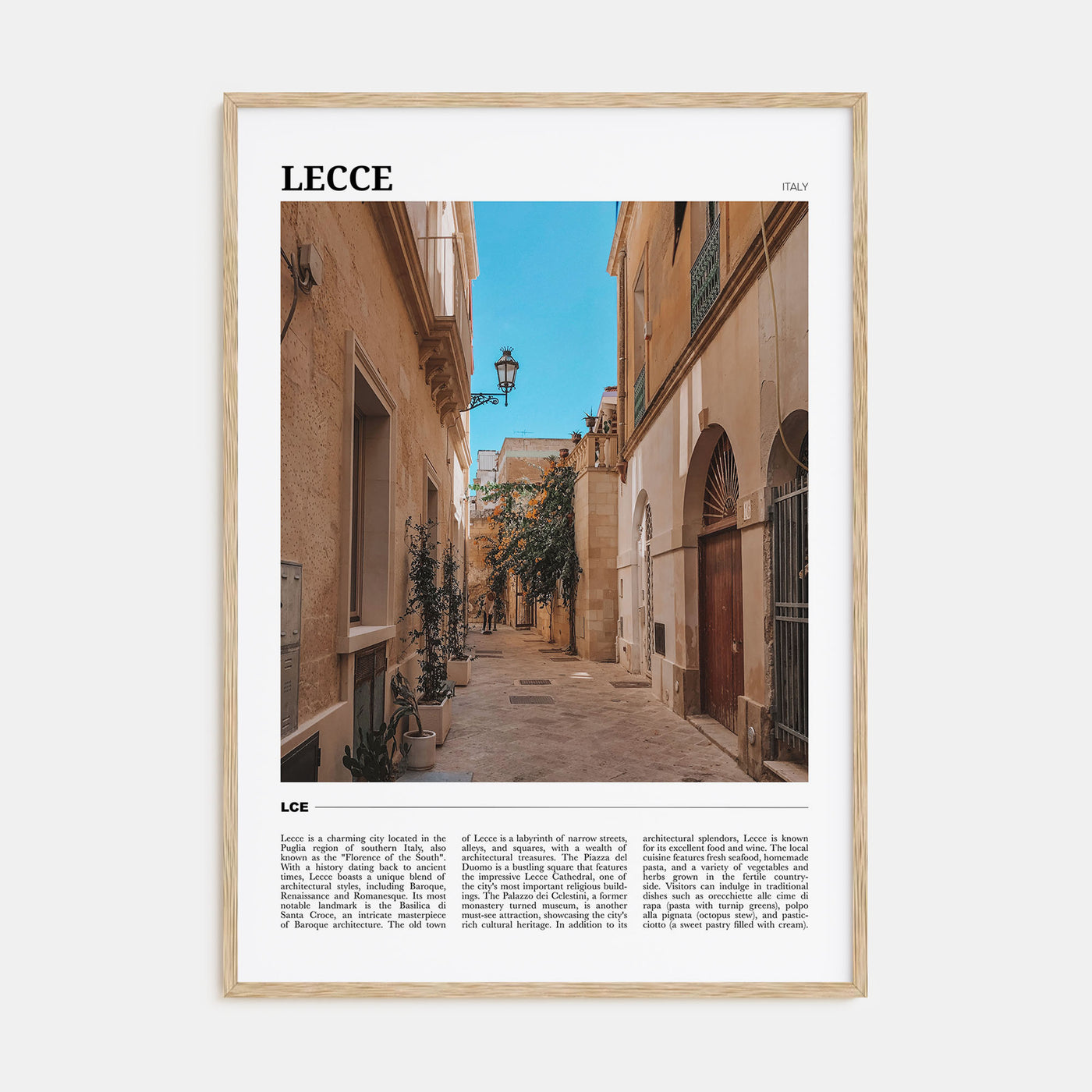 Lecce Travel Color Poster