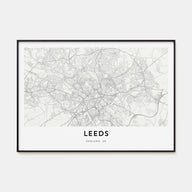 Leeds Map Landscape Poster