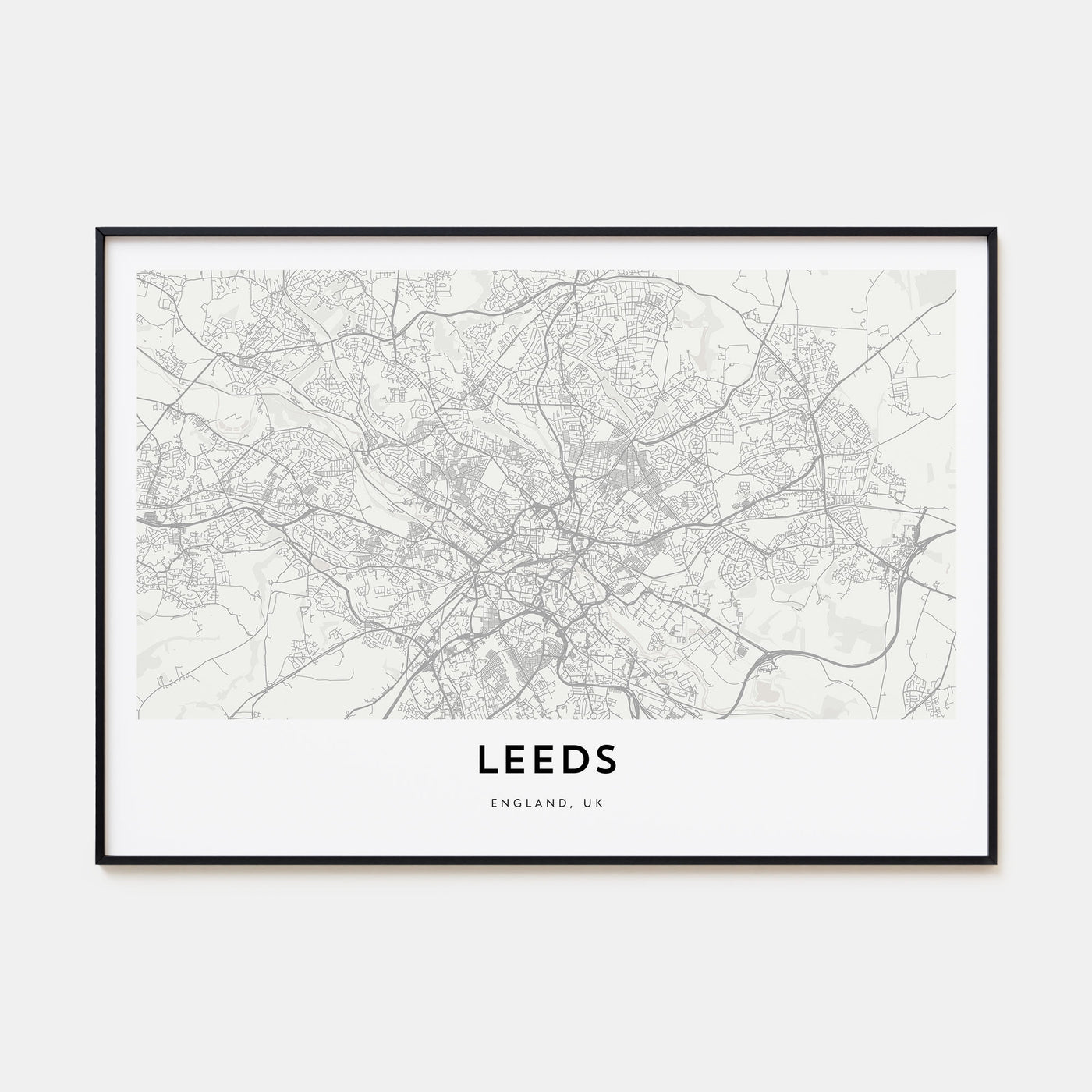 Leeds Map Landscape Poster