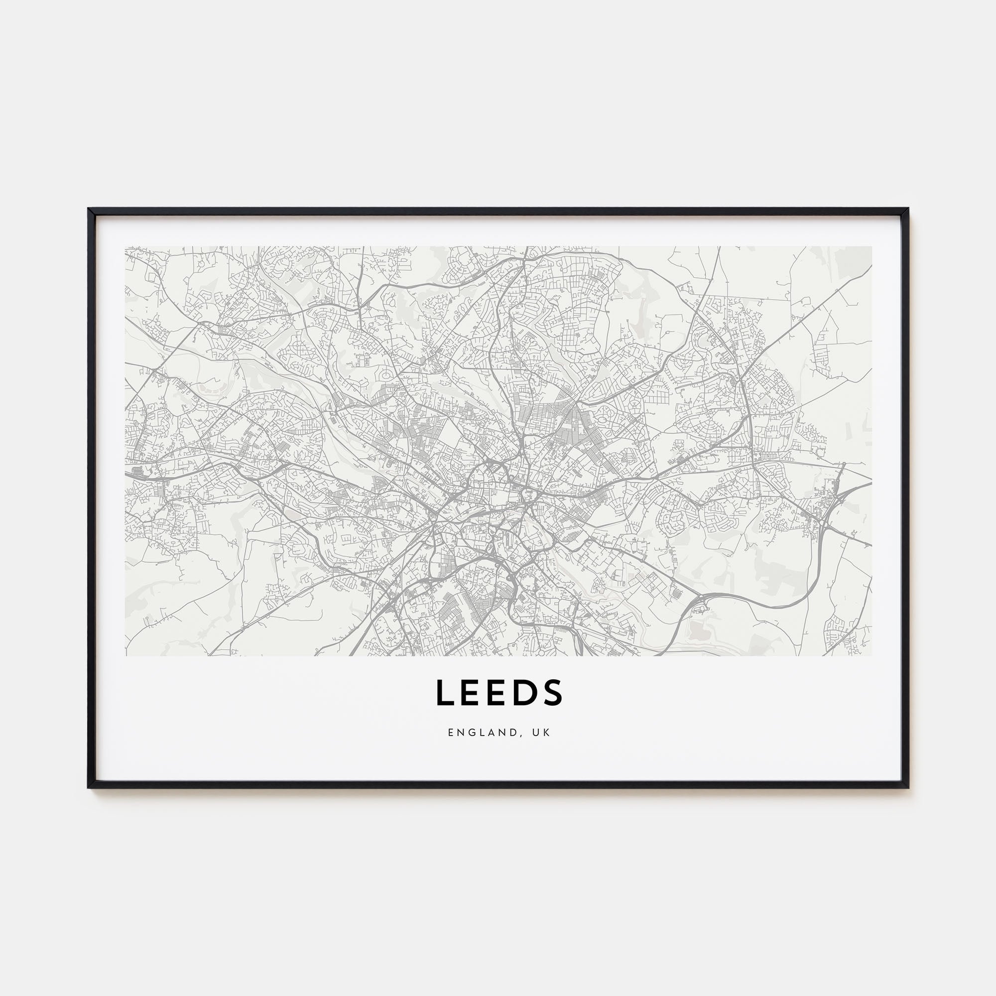 Leeds Map Landscape Poster