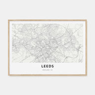 Leeds Map Landscape Poster