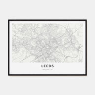 Leeds Map Landscape Poster