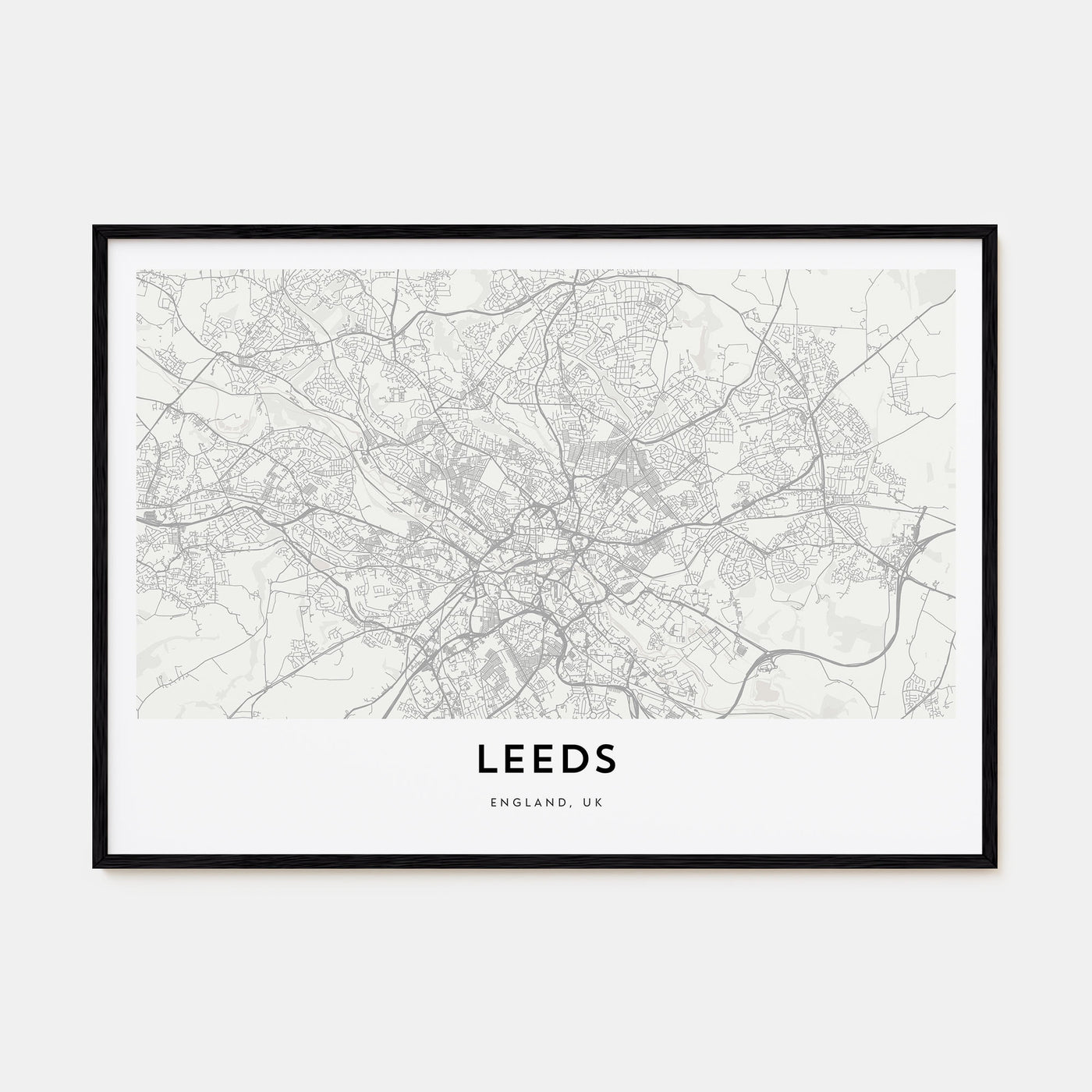 Leeds Map Landscape Poster