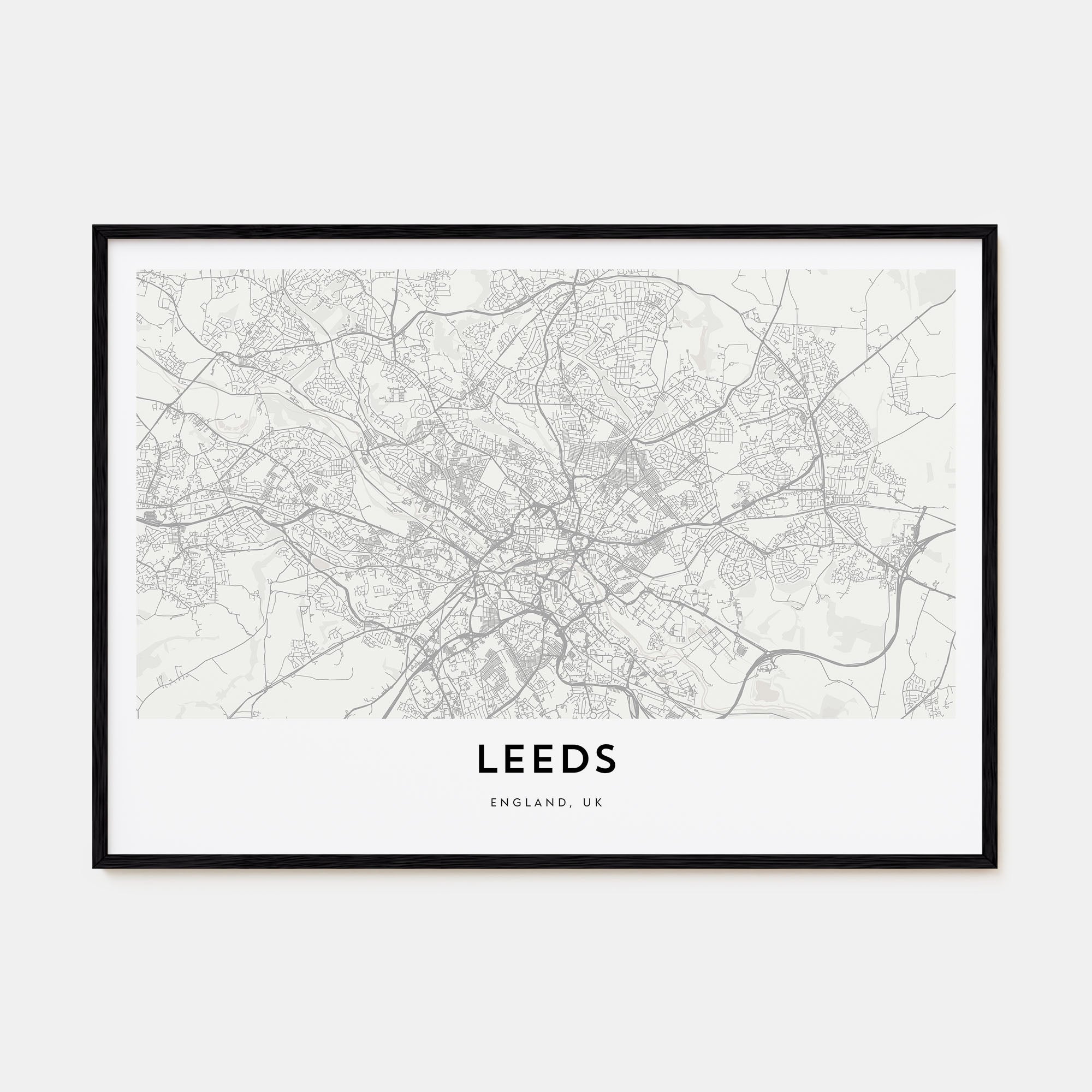 Leeds Map Landscape Poster