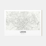 Leeds Map Landscape Poster