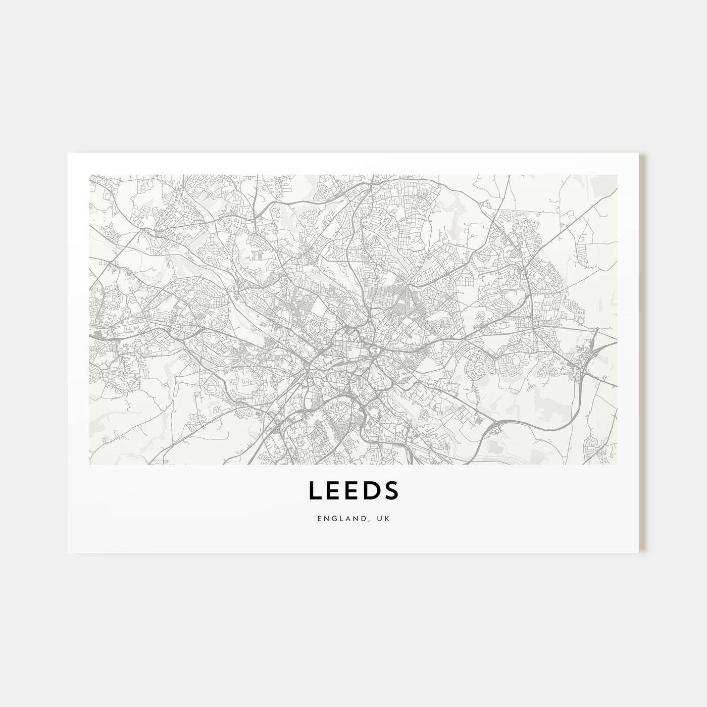 Leeds Map Landscape Poster