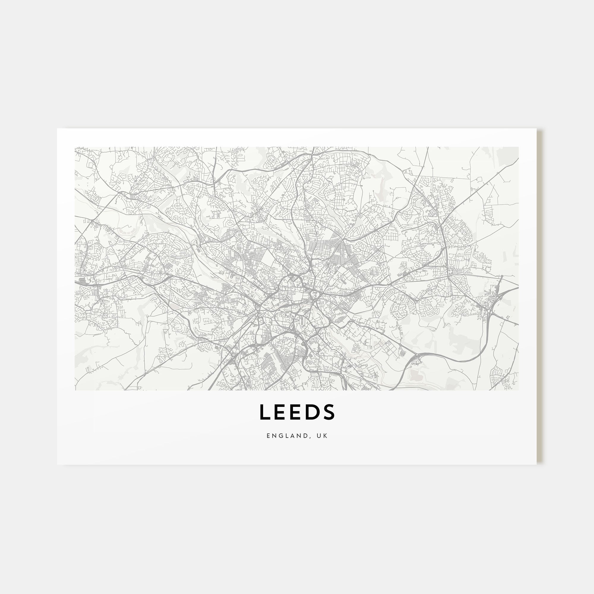 Leeds Map Landscape Poster