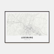 Leesburg Map Landscape Poster