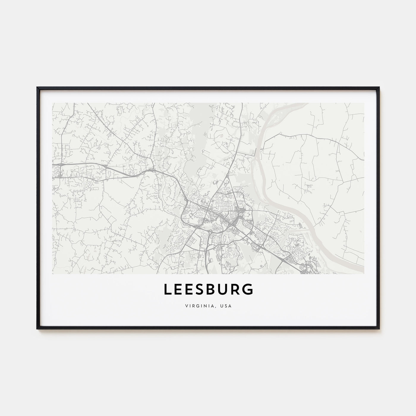 Leesburg Map Landscape Poster