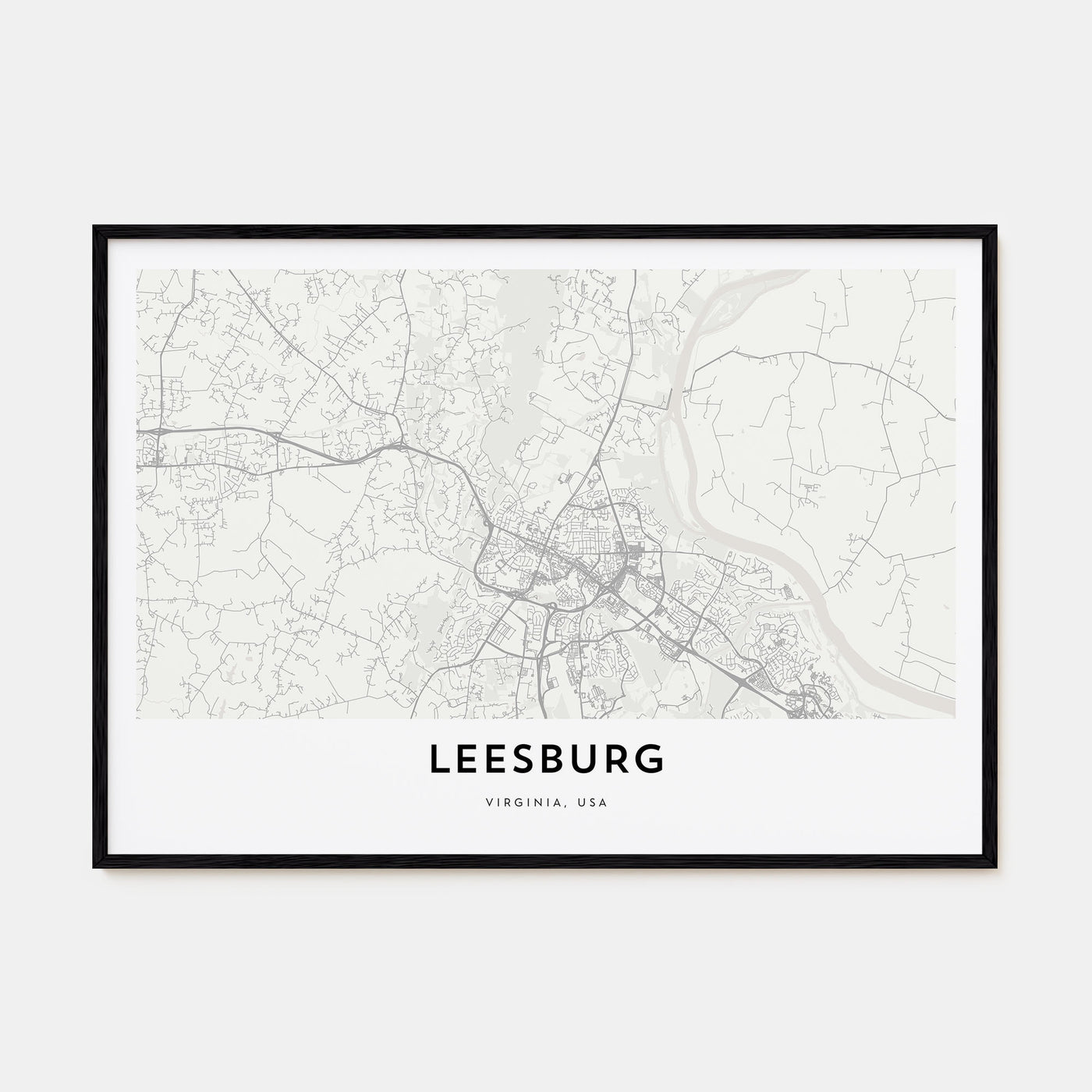 Leesburg Map Landscape Poster