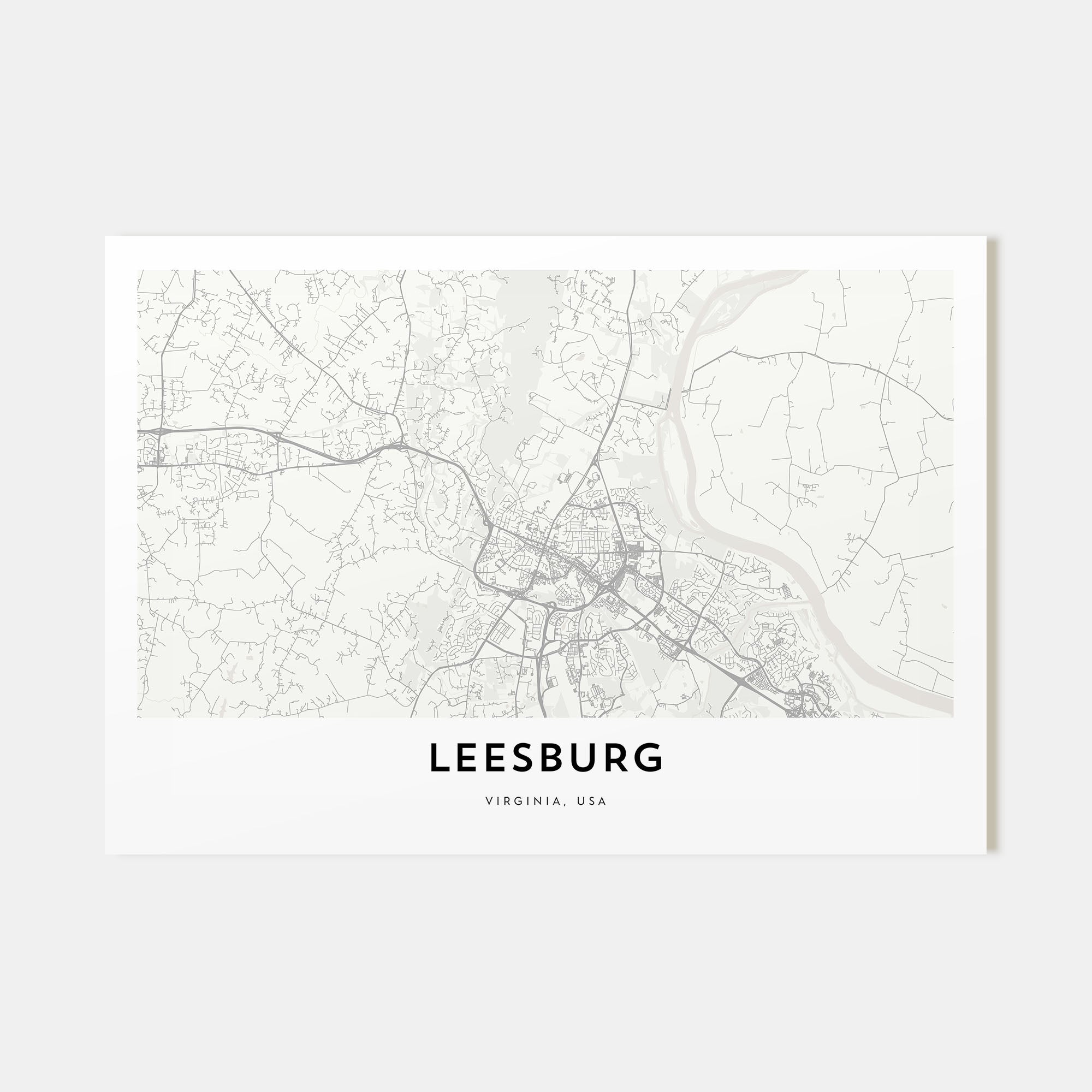Leesburg Map Landscape Poster