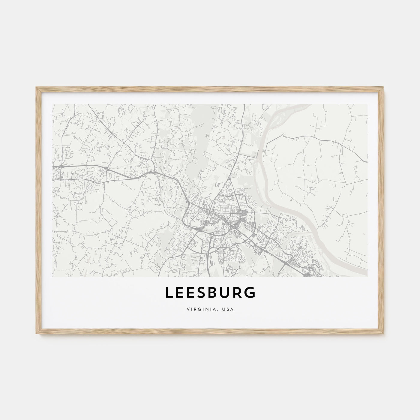 Leesburg Map Landscape Poster