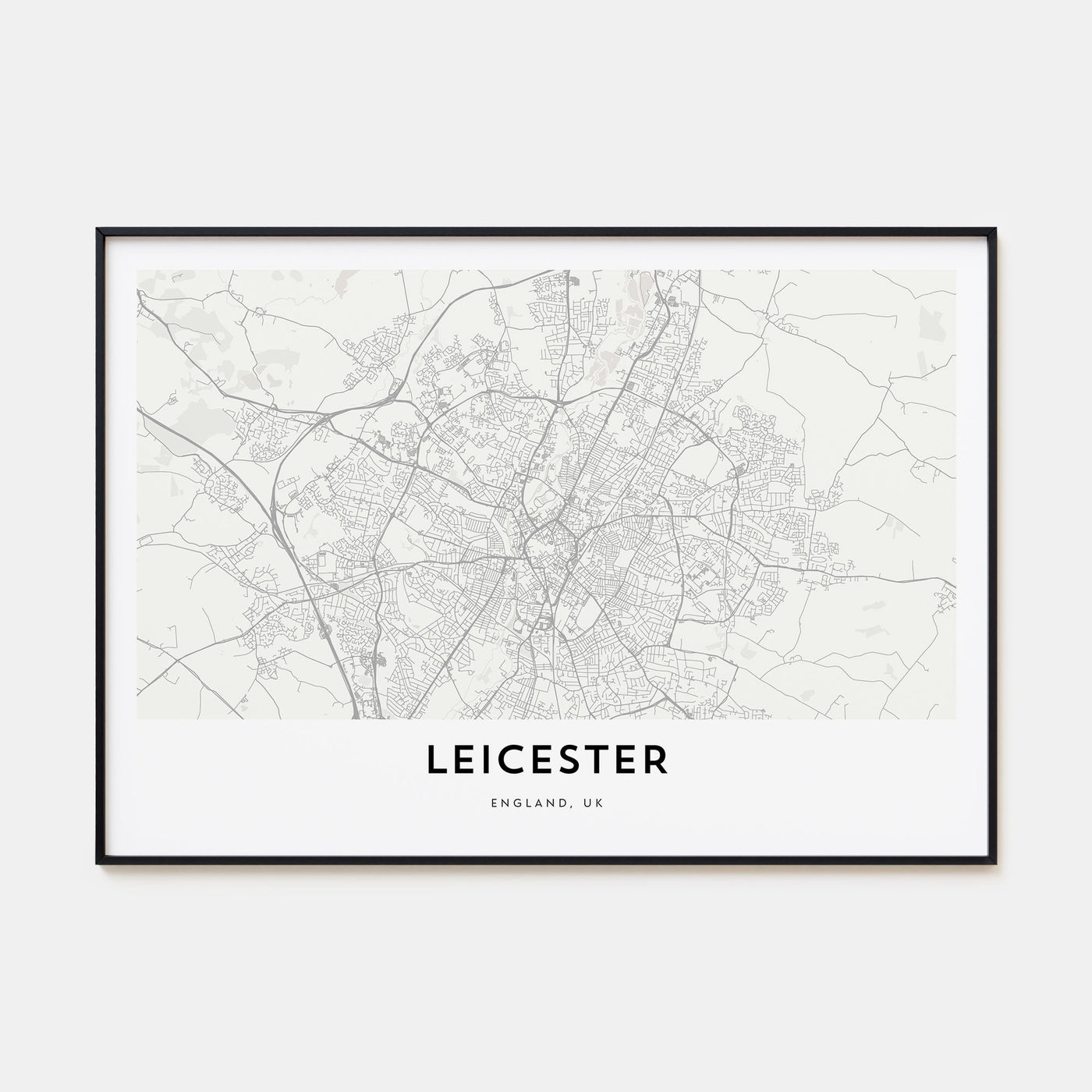 Leicester Map Landscape Poster