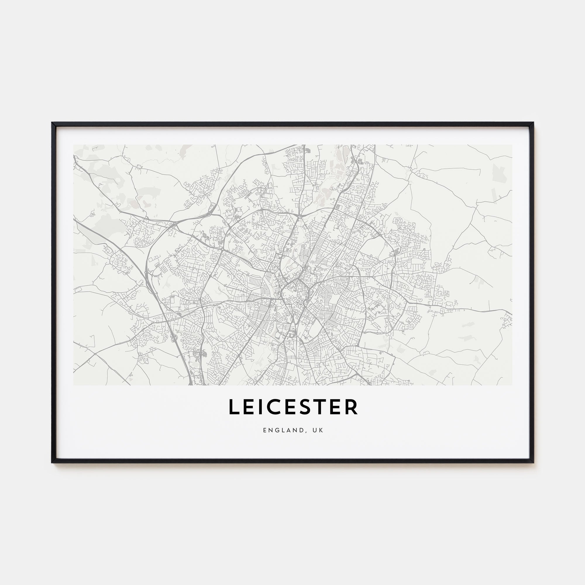Leicester Map Landscape Poster