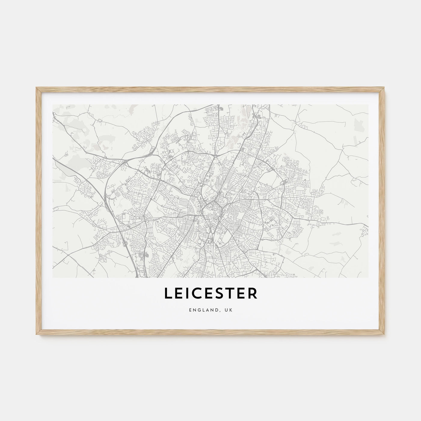 Leicester Map Landscape Poster
