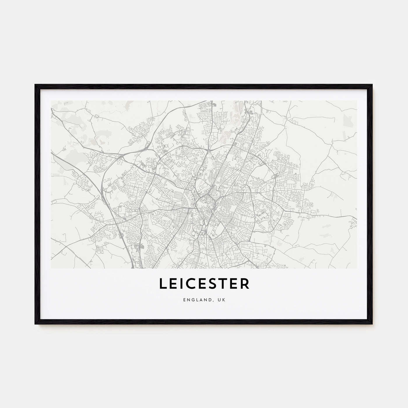 Leicester Map Landscape Poster